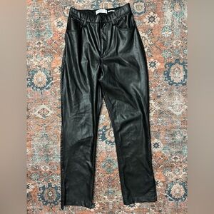 Abercrombie & Fitch 90s Straight Black High Rise leather curve love size 4L Tall